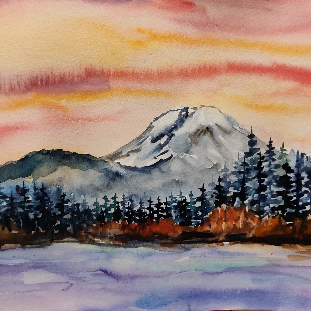 Seattle Washington Watercolor Painting